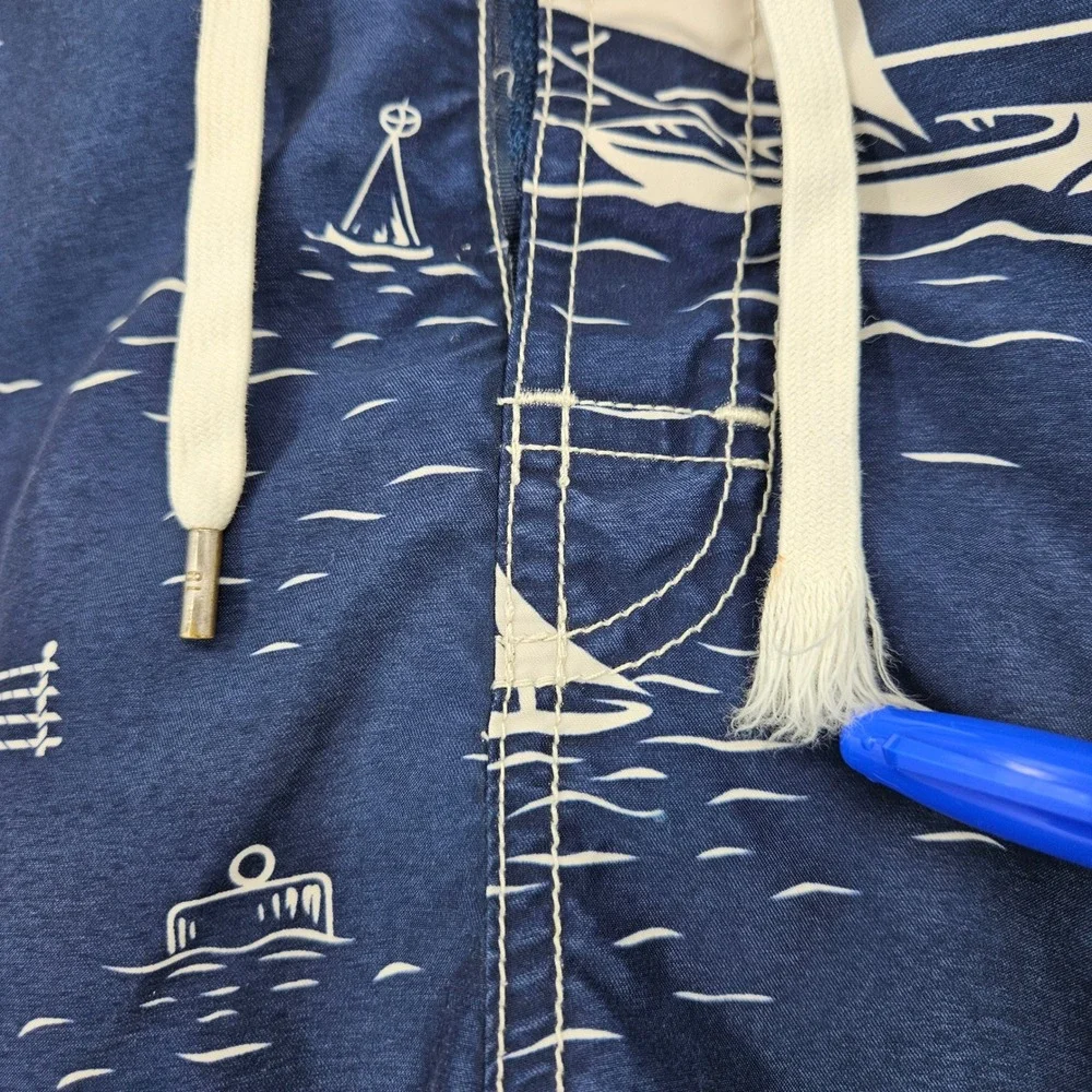 Polo Ralph Lauren Board Shorts‎ Mens Large Blue Sails AOP Summer Liner Beach